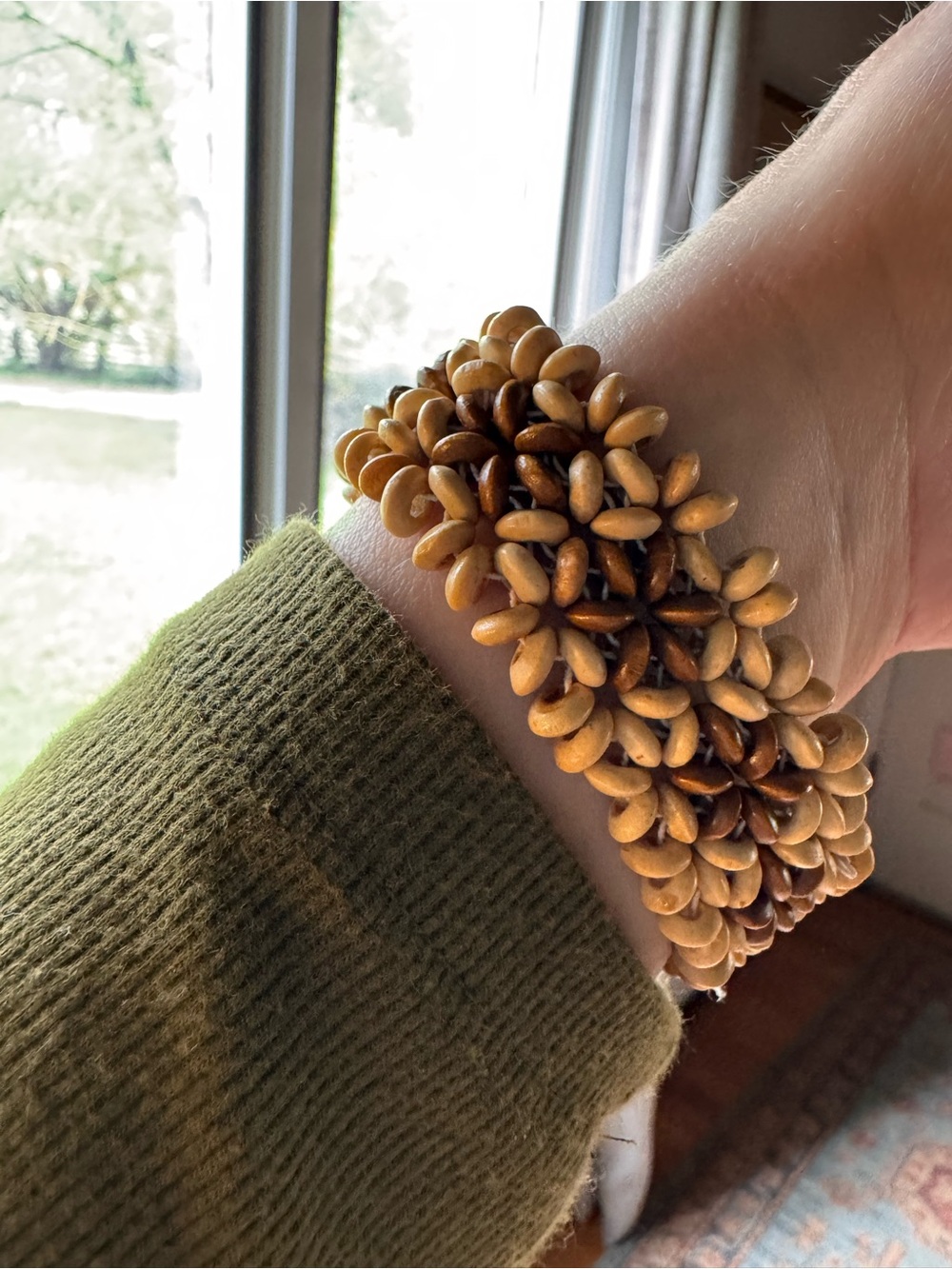 Handcrafted Brown Beaded Stretch Bracelet